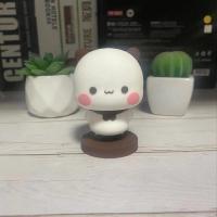 卡通熊猫一二黄小熊猫B公仔一二布布表情送女友生日礼物手办摆件 站立白熊猫