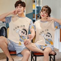 睡衣情侣装一男一女夏季短袖棉质韩版青年学生家居服 邮件小新2140 单套价[男L]