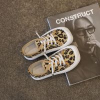 儿童帆布鞋2021夏季新款方头豹纹格子男童板鞋女童潮牌一脚蹬童鞋 豹纹 建议按 脚长+0.5cm=内长 选购