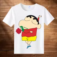 蜡笔小新T恤青少年创意恶搞夏装宽松圆领情侣学生动漫周边衣服 蜡笔小新1 S