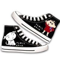 蜡笔小新联名火影海贼周边二次元男女学生板鞋高帮帆布鞋潮牌单鞋 蜡笔小新高帮图案01 35 （偏小）