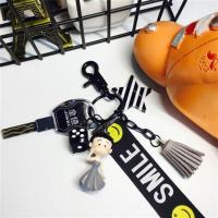 樱桃小丸子钥匙扣可爱卡通公仔汽车钥匙链圈挂件女韩国创意钥匙环 黑色灰色礼服+挂带