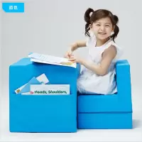 百莉韩版儿童多彩家具桌椅沙发组合小书桌套装变形多功能写字桌子 蓝色