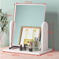 高清桌面化妆镜台式多功能家用创意少女公主大号学生宿舍梳妆镜子 PL-06(方镜)