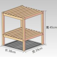 ins北欧床头柜实木置物架排骨架桌床边小架子飘窗收纳架卧室茶几[9月6日发完] 原木色 送蕾丝桌布+脚轮总高50cm