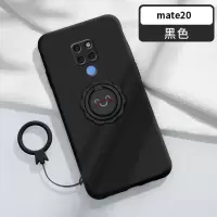 华为mate20手机壳液态硅胶女hma-al00全包保护套MATE20卡通防摔软 [液态骑士黑]送支架+指环 MATE