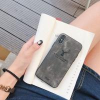 iPhoneXS max鹿保护壳苹果8 7 6sPlus蝙蝠侠手机壳全包硬壳布纹xr 黑色鹿 苹果6/6s