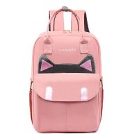 妈咪包大容量多功能双肩背包2021新款宝妈手提外出孕妇待产母婴包 [升级版-干湿分离]猫咪款-粉色