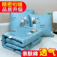 抱枕被子两用加厚汽车载办公室午睡枕头靠枕靠垫折叠空调被二合一 清幽花语 抱枕40x40被子110x150印花