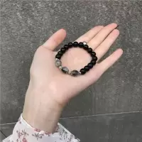 相吸磁铁天然水晶石发晶水晶情侣手链男女一对纪念礼物爱情信物 SL-002 女款[无磁铁] 简装