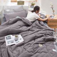 南极人水洗棉夏凉被夏被空调被双人薄被子夏天单人学生宿舍儿童 亲赴水洗棉-古典灰 150*200cm[单夏被]
