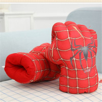 复仇者联盟拳套抱枕绿巨人蜘蛛侠拳击手套毛绒玩具仿真公仔钢铁侠 蜘蛛侠白线 左手