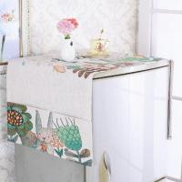 棉麻滚筒洗衣机盖布床头柜盖巾单开门冰箱罩对双开门微波炉防尘罩 冰箱字母兔子 35*95微波炉烤箱通用