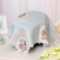 电饭煲防尘布罩345L电压力锅空气炸锅遮盖布印花布田园多功能盖布 瑞欧雅典绿色(升级款) 小号:55*55cm