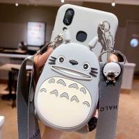 vivox21A零钱包x21手机壳硅胶X21iA可爱卡通x21s女款全包防摔软壳 [送斜跨绳]零钱包 灰 龙猫 vivo