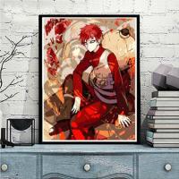 diy数字油画卧室动漫儿童卡通手绘水彩填色画油彩装饰画火影忍者 GX2297火影忍煮B 30*40画布颜料画笔(无内外框