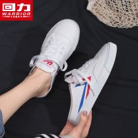 回力帆布鞋小白鞋女鞋2021潮鞋春夏透气半拖新款单鞋子夏款半拖鞋 白蓝红 34码(偏大一码建议选小一码)
