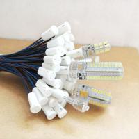 G4陶瓷灯座 耐高温铁氟龙线的低压灯珠G4水晶灯镜前灯灯头插座 线长10CM 5个