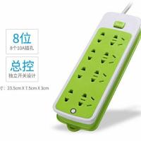 家用绿色带usb插座排插排多用功能接线拖线板智能手机快充电插板 28孔绿无usb1.8米线