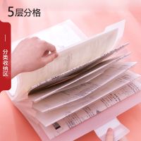 得力二合一试卷便捷风琴包 试卷夹 5层分类收纳资料册轻薄便捷A4 5格/风琴包/可粘贴开口