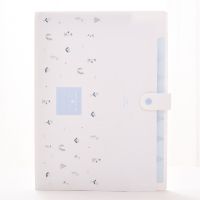 得力多层分类风琴包索引文件夹A4试卷袋文件袋学生用可爱资料册 碎花8格(蓝色)