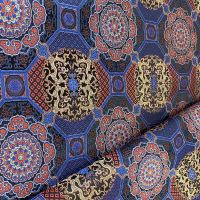 75宽幅织锦缎提花尼龙布料 唐装汉服蒙古藏袍 黑色 75宽幅一件一米