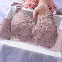 乳胶内衣女无钢圈薄大胸显小文胸上托防下垂调整型收副乳大码胸罩 豆沙色 34/75B