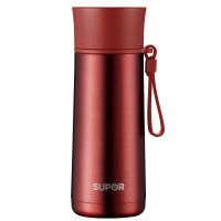 苏泊尔保温杯男女学生大容量不锈钢真空便携手提水杯子简约潮流杯 [350ML烈焰红]