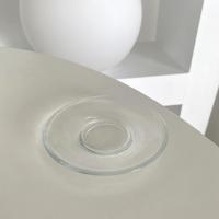 蜡烛碟香薰盘贝壳透明玻璃托盘迷你小盘创意搭配ins百搭小收纳盘 小圆盘