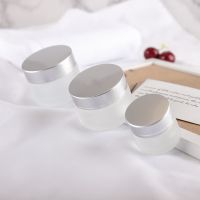 化妆品膏霜面霜盒 粉底液分装瓶玻璃乳液瓶空瓶子旅行便携套装 [5+10]磨砂各1个 [带内盖] [收藏店铺送标签和小勺子