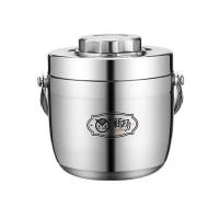 创贤仕304不锈钢保温饭盒上班族带盖单人保温桶手提锅 1.2【没送礼品】 201款双层保温【银白色】