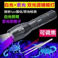 新款蝎子灯捕蝎灯超亮大功率紫光验钞捕蝎子神器专用LED可充电逮 白紫双光源+15年质保+送聂子 小光圈[T11000无电