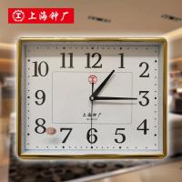 上海工字牌长方形客厅简约创意静音挂钟卧室时尚钟表家用时钟 金色 30厘米圆形