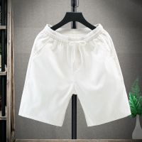 2021新款夏季社会精神小伙四分沙滩裤男生速干修身百搭潮五分短裤 白色 M (80-100斤)