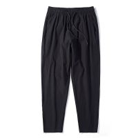 日系坠感裤子男士潮牌潮流秋季新款港风直筒宽松阔腿休闲长裤男潮 K07#黑色 S