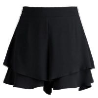 雪纺裙裤女2021夏季新款阔腿裤显瘦五分裤坠感休闲裤薄款A字短裤 纯黑色 [有口袋,无首饰] S 50-80斤