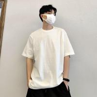 冰丝男士短袖衬衫男夏季男装衬衣港风七分袖宽松痞帅休闲薄款外套 白色 S