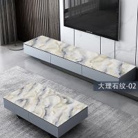 长方形大理石桌布防水防油防烫电视柜垫塑料PVC软玻璃茶几餐桌垫 大理石纹-02 30X130