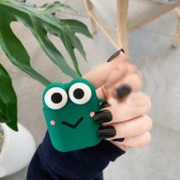 立体黑煤球卡通可爱Airpods保护套苹果1/2代无线蓝牙耳机套硅胶软 小青蛙 AirPods1/2代