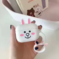 卡通漫步者MiniBuds冇心声迈x3无线蓝牙耳机保护套充电盒硅胶壳软 白色兔子 漫步者MiniBuds声迈x3