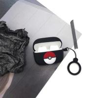 漫步者TWS1无线蓝牙耳机保护套w3收纳盒冇心TO-U卡通保护软壳硅胶 TWS1黑套+精灵球+指环