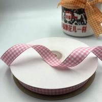 1.5cm格子带鲜花丝带手工DIY烘焙礼盒包装双面彩带服装辅料45米长 粉红色 01粉 45米长