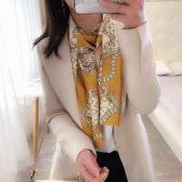 潮流大牌仿真丝平角小丝巾女秋装百搭护颈围巾韩国领巾丝带领围巾 B-# A1号 黄色