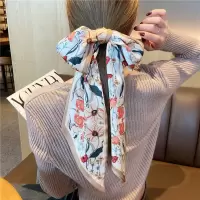 丝巾法式发带四季薄款懒人复古丝巾女小长条丝带装饰领巾头巾飘带 风信子 白