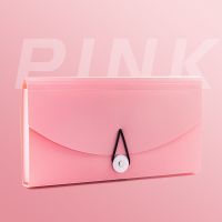 发票夹增值税专用装票据账单收纳册小号大容量报销单据小文件夹 粉色1个装 /送标签