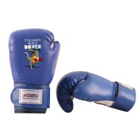 [山东热卖]3-16岁儿童拳击手套散打训练搏击泰拳青少年格斗拳套 蓝色霸王龙 4oz(3-9岁)