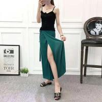 泰国度假半身裙女2021春夏新款海边沙滩裙一片式裹裙雪纺碎花长裙 一片裙绿色 均码 80斤-150斤都可以出穿