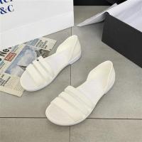 平底凉鞋女2021夏季新款果冻鞋软底平底沙滩凉拖鞋懒人一脚蹬凉鞋 白色 36