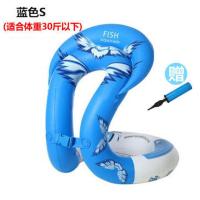 儿童游泳圈加厚腋下学游泳神器双气囊旱鸭子成人泳圈男女游泳装备 30斤以下蓝S