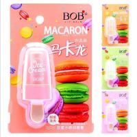 BOB马卡龙冰淇淋润唇膏修护唇纹护唇膏学生儿童唇霜滋润保湿防裂 一支装 颜色随机
